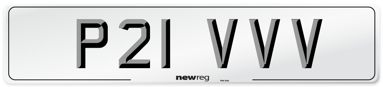 P21 VVV Front Number Plate