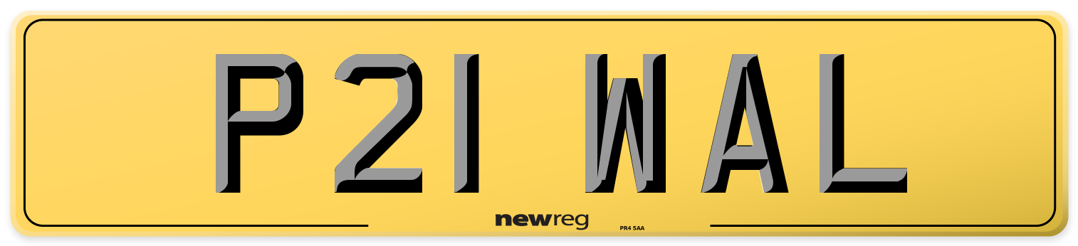 P21 WAL Rear Number Plate