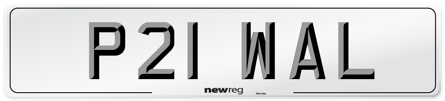 P21 WAL Front Number Plate