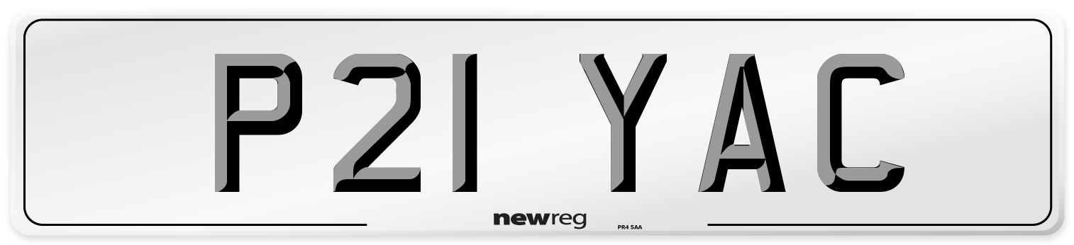 P21 YAC Front Number Plate