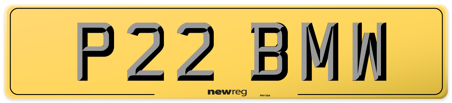 P22 BMW Rear Number Plate