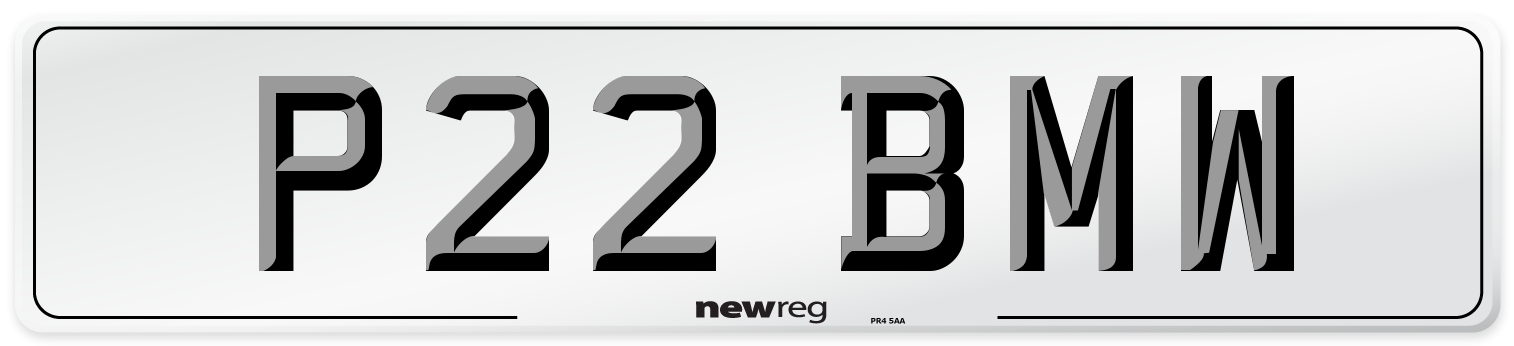 P22 BMW Front Number Plate