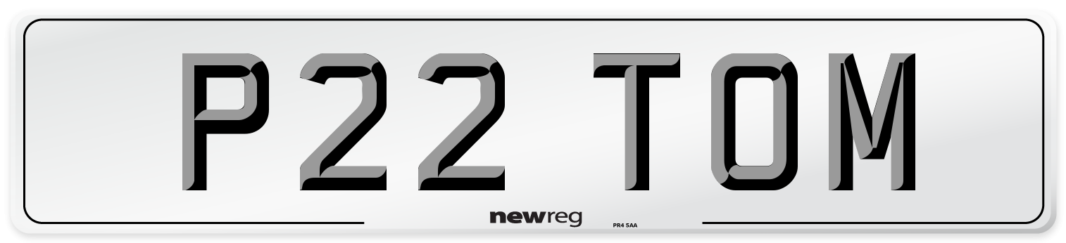 P22 TOM Front Number Plate