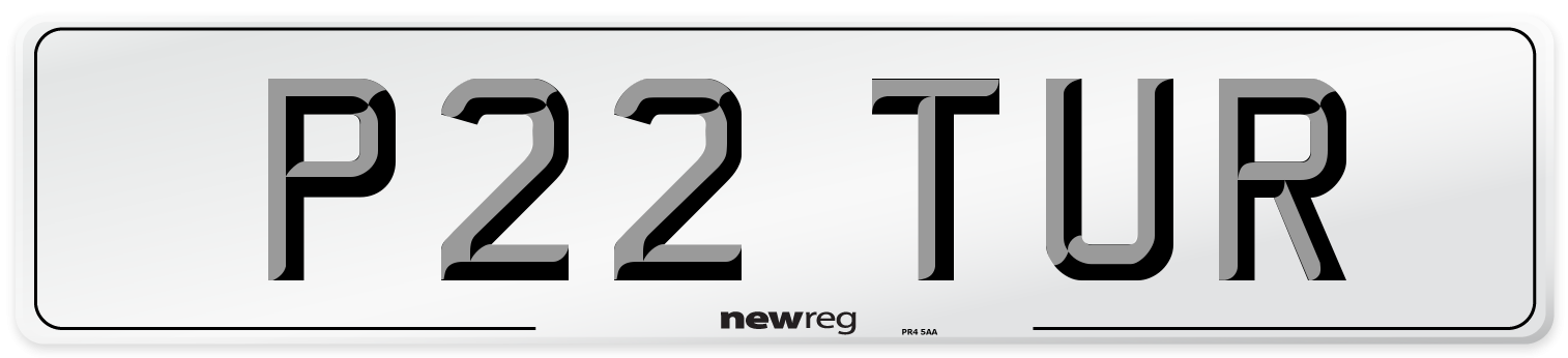 P22 TUR Front Number Plate