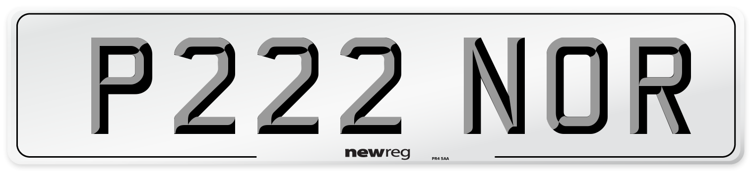 P222 NOR Front Number Plate