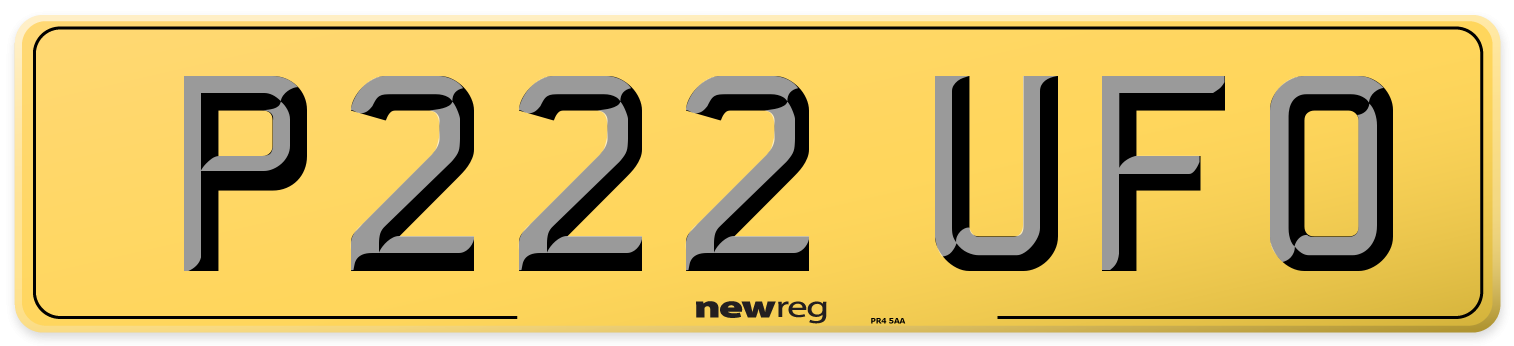P222 UFO Rear Number Plate