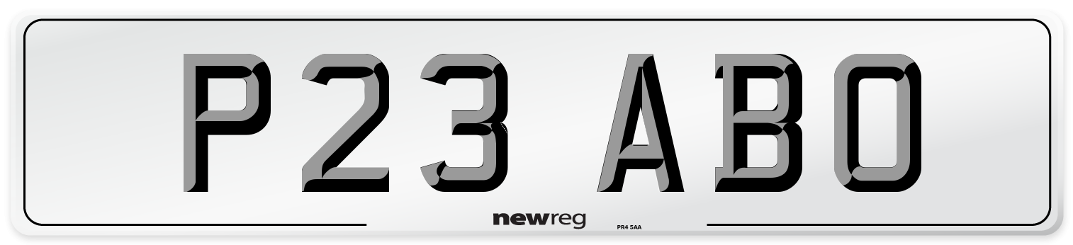 P23 ABO Front Number Plate