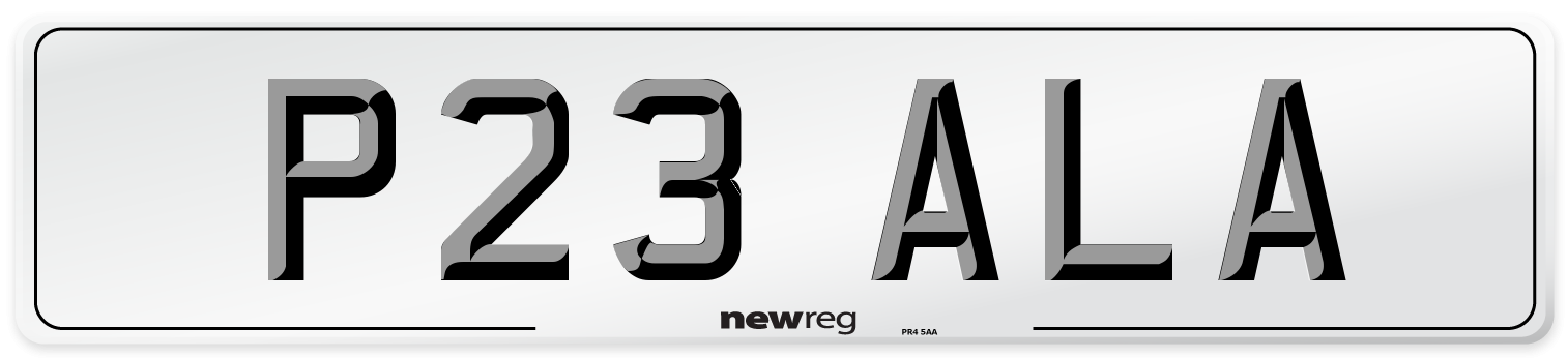 P23 ALA Front Number Plate