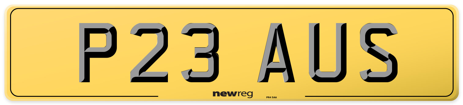 P23 AUS Rear Number Plate