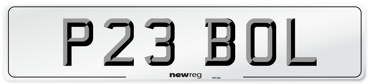 P23 BOL Front Number Plate