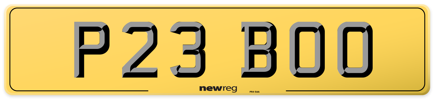 P23 BOO Rear Number Plate