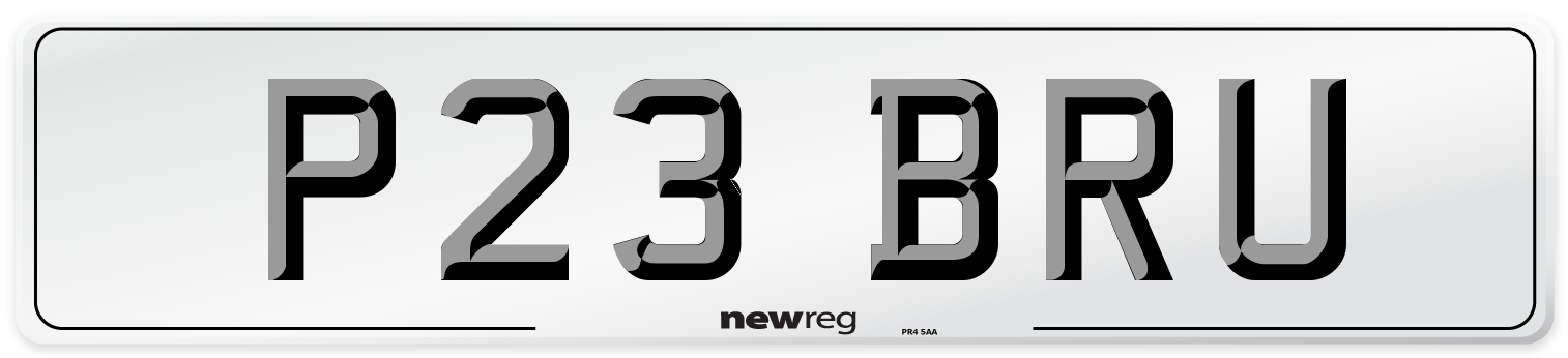 P23 BRU Front Number Plate