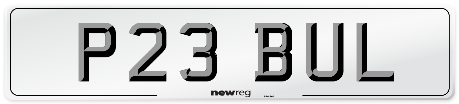 P23 BUL Front Number Plate