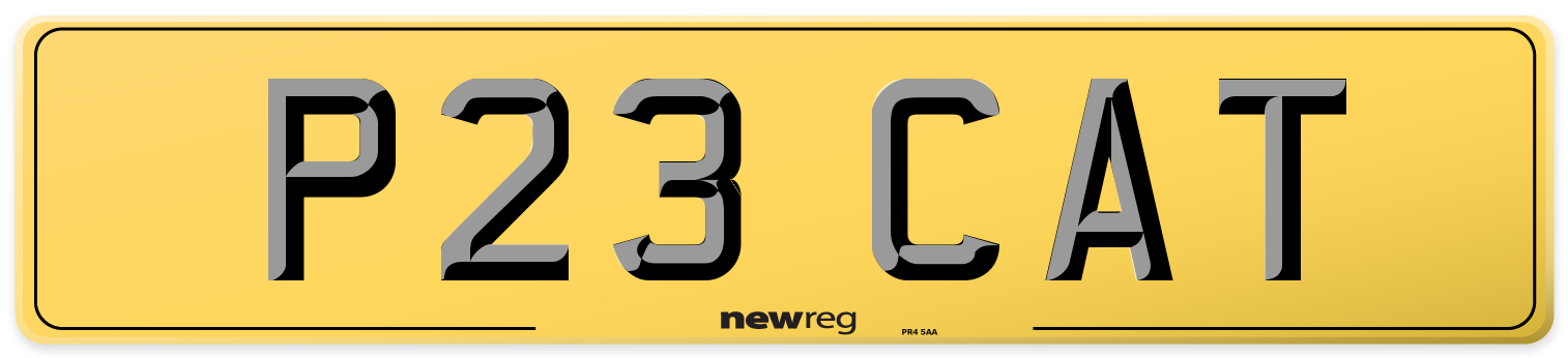 P23 CAT Rear Number Plate