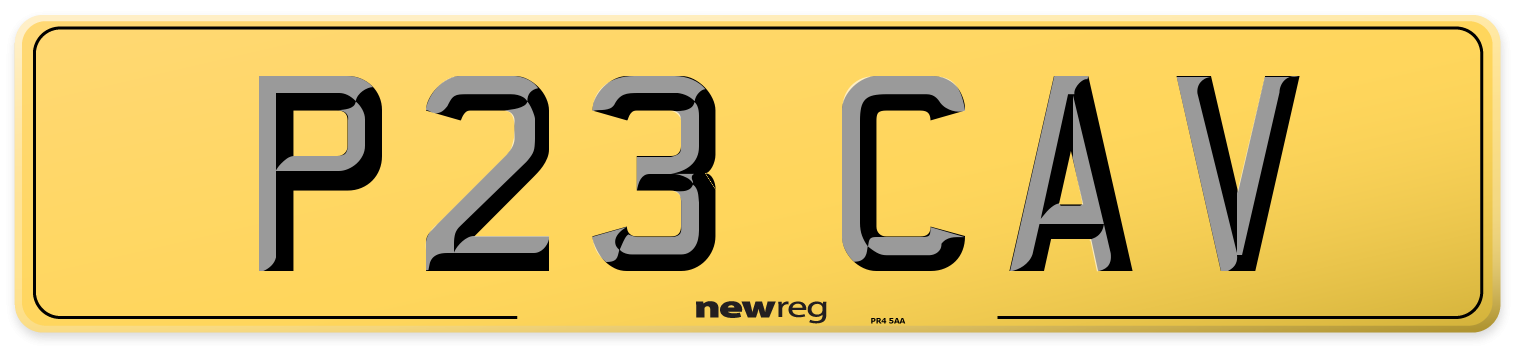 P23 CAV Rear Number Plate
