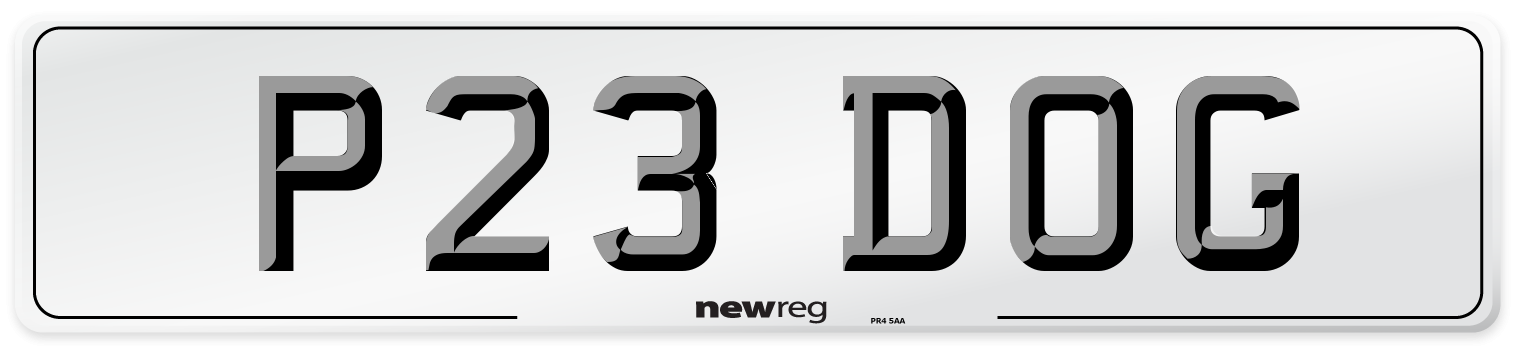 P23 DOG Front Number Plate