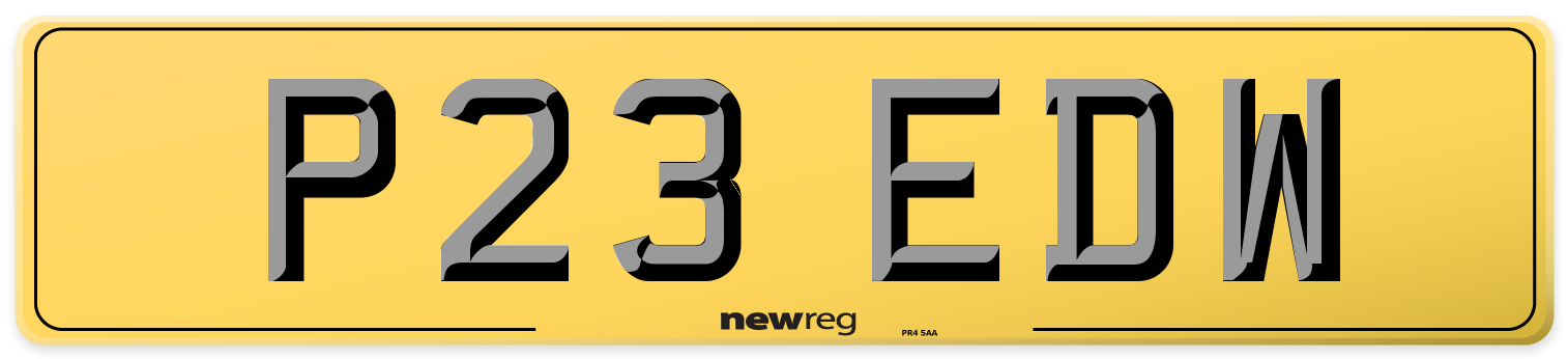 P23 EDW Rear Number Plate