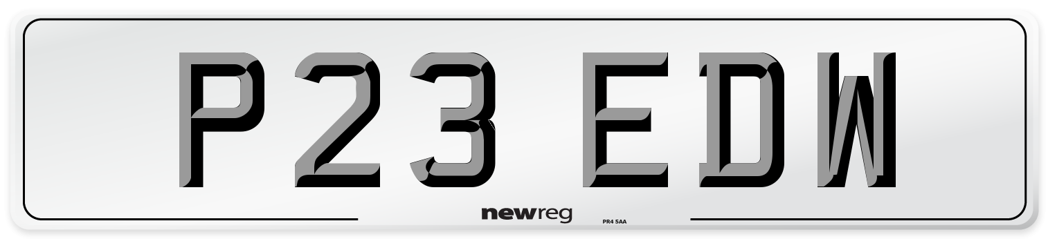 P23 EDW Front Number Plate