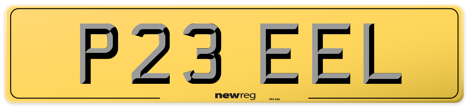 P23 EEL Rear Number Plate