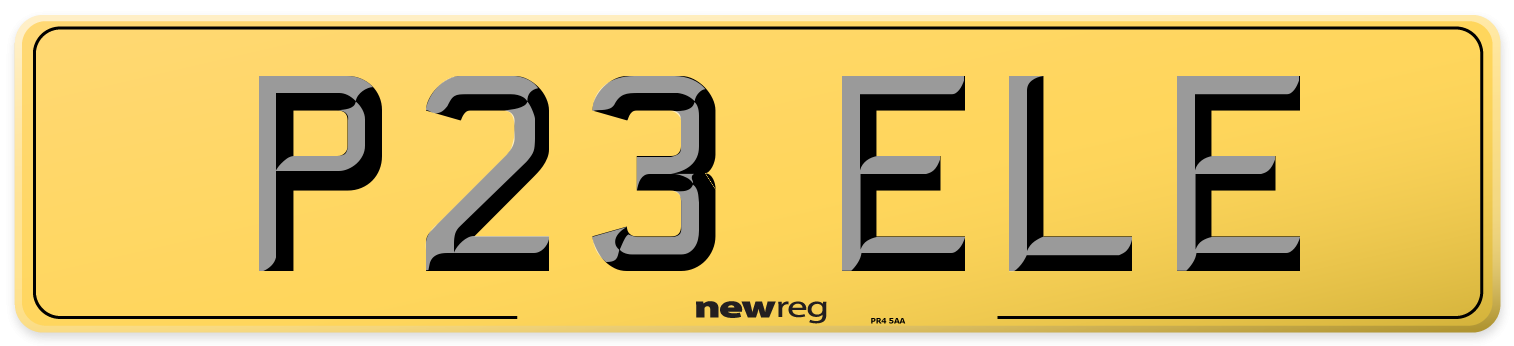 P23 ELE Rear Number Plate