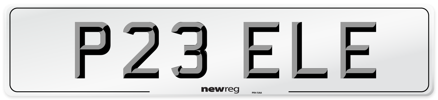 P23 ELE Front Number Plate