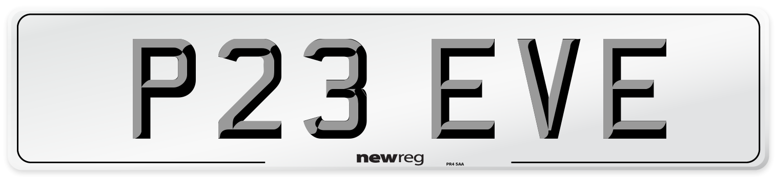 P23 EVE Front Number Plate