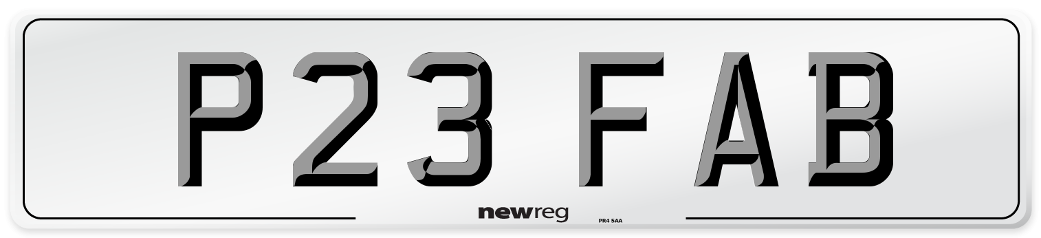 P23 FAB Front Number Plate