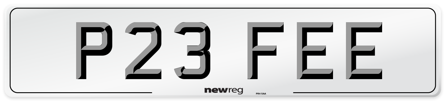 P23 FEE Front Number Plate