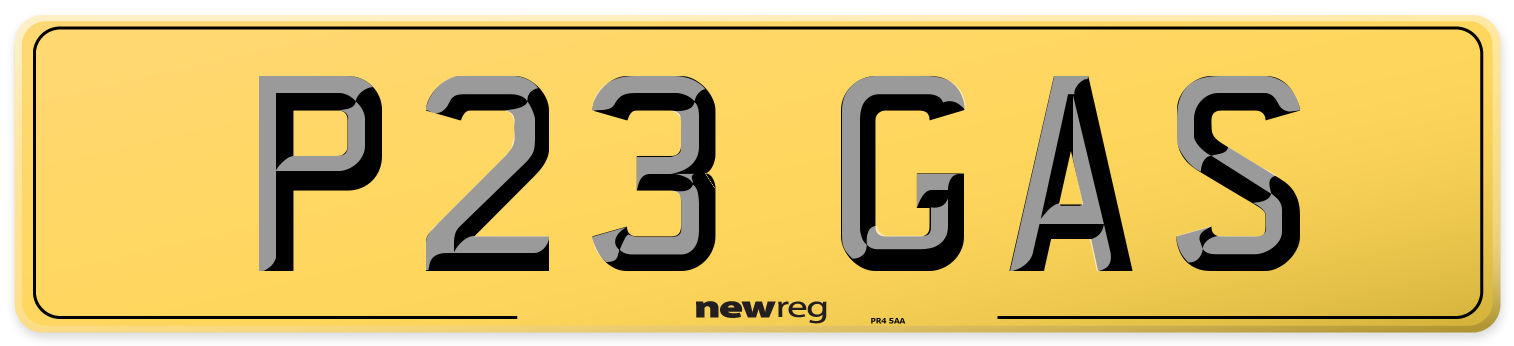 P23 GAS Rear Number Plate