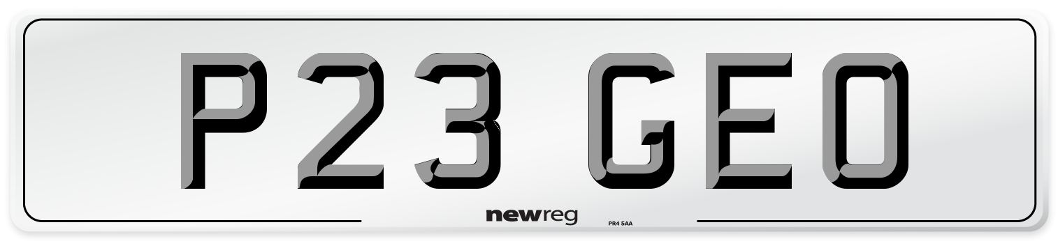 P23 GEO Front Number Plate