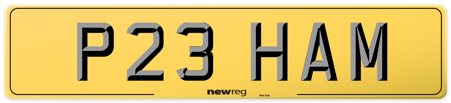 P23 HAM Rear Number Plate