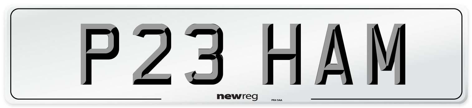 P23 HAM Front Number Plate