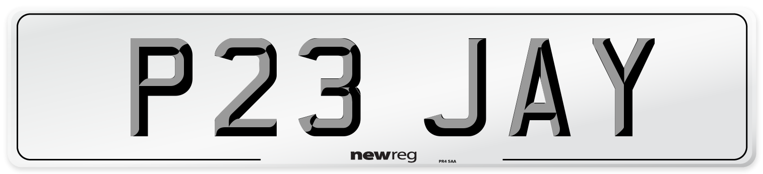 P23 JAY Front Number Plate