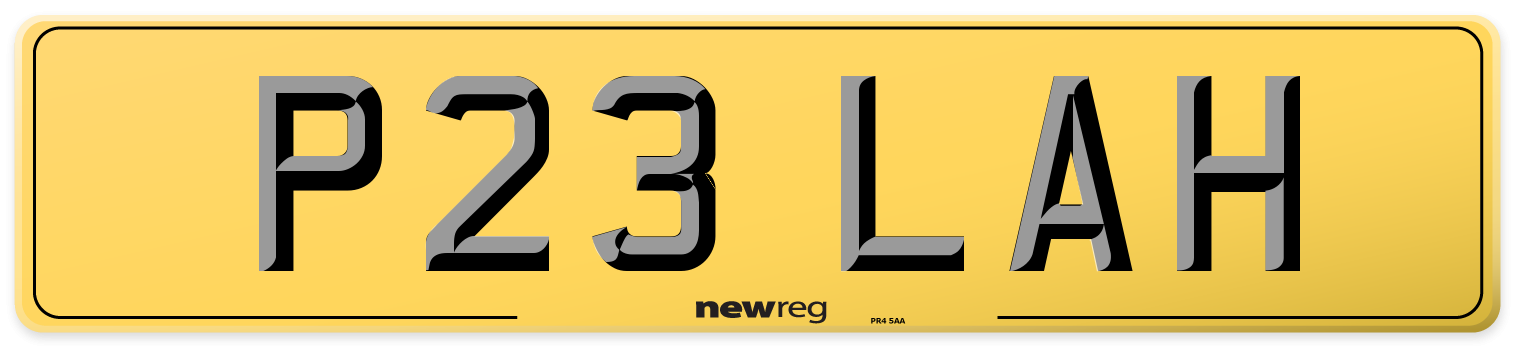 P23 LAH Rear Number Plate