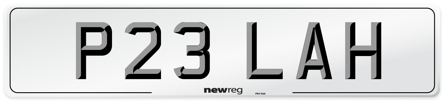 P23 LAH Front Number Plate