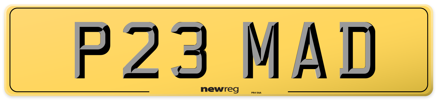 P23 MAD Rear Number Plate