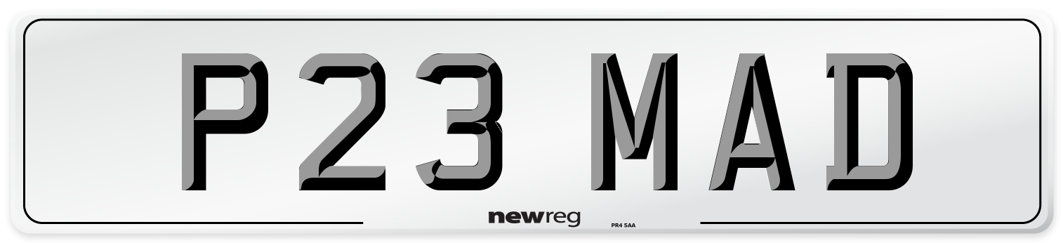 P23 MAD Front Number Plate