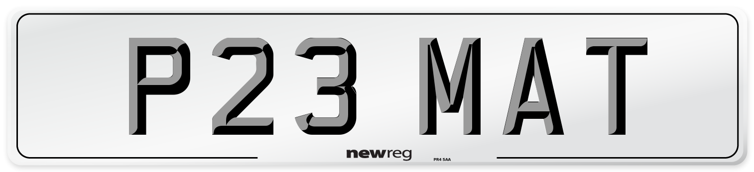 P23 MAT Front Number Plate