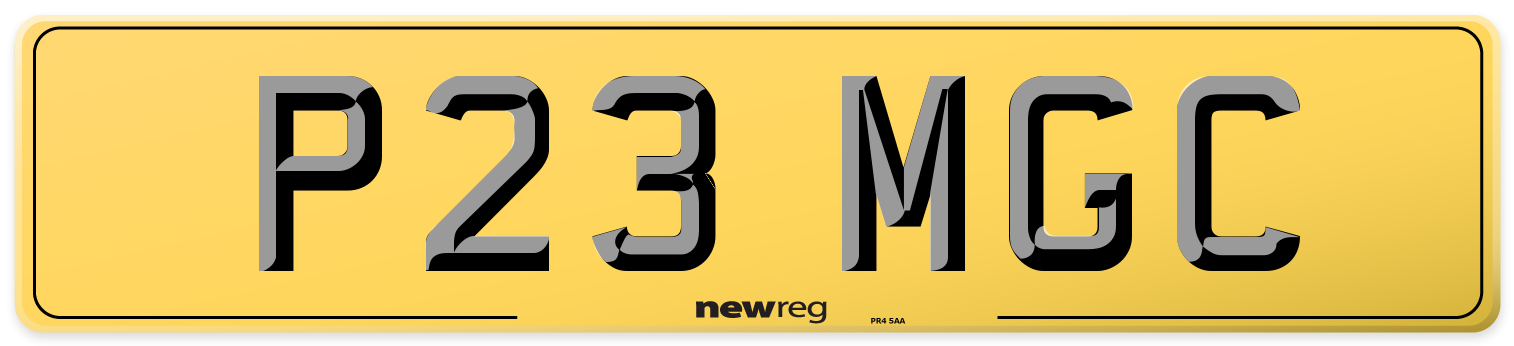 P23 MGC Rear Number Plate