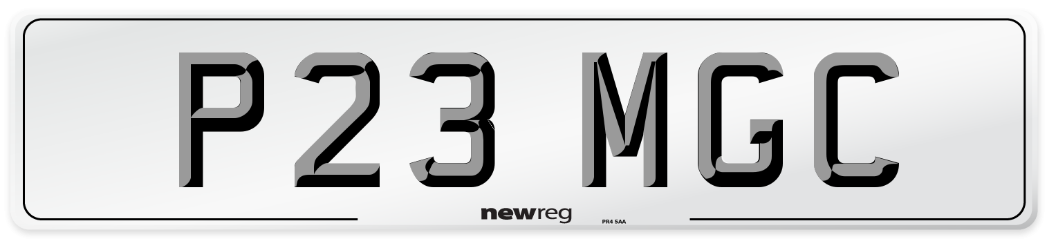 P23 MGC Front Number Plate