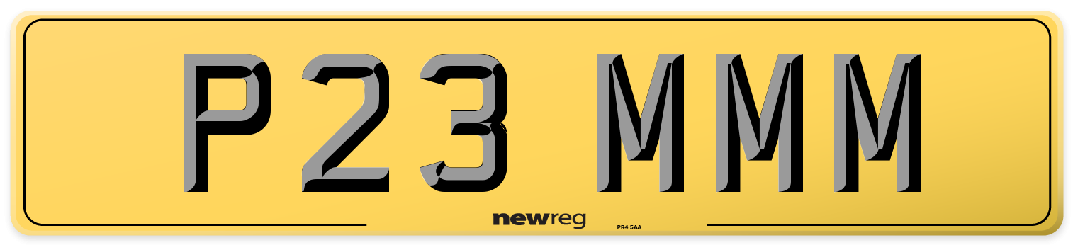P23 MMM Rear Number Plate