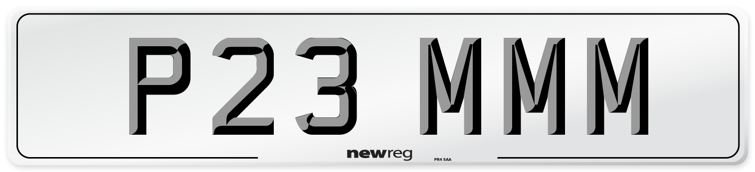 P23 MMM Front Number Plate