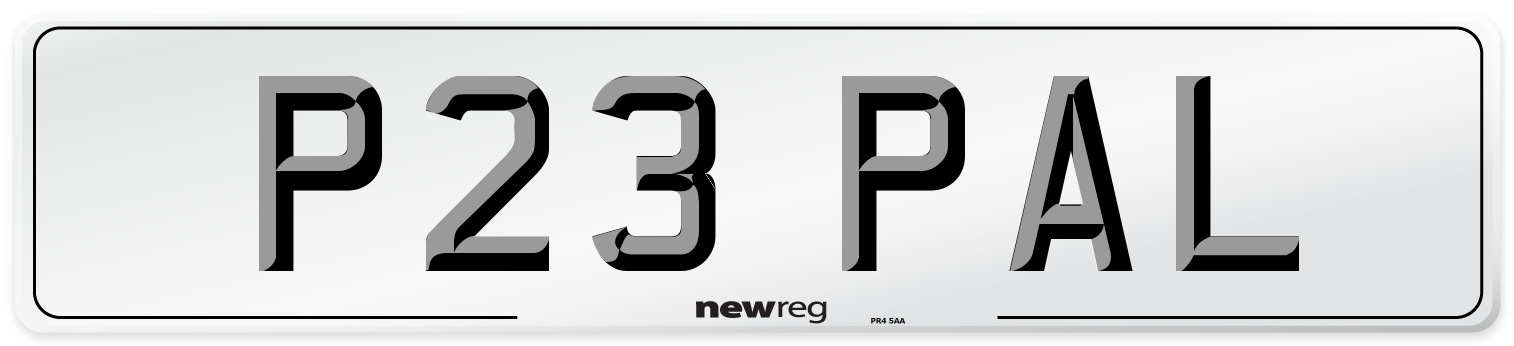 P23 PAL Front Number Plate