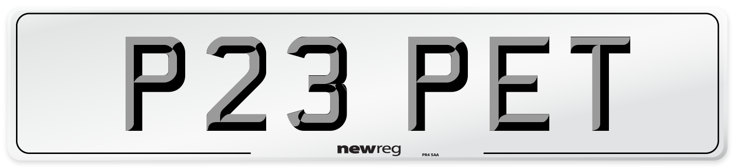 P23 PET Front Number Plate