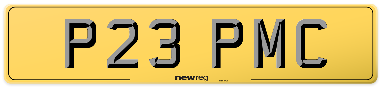 P23 PMC Rear Number Plate