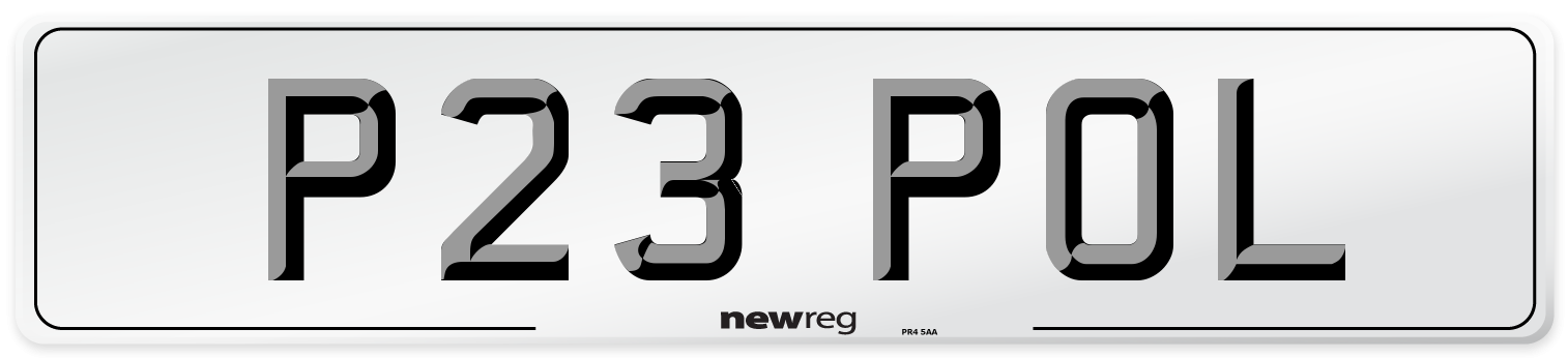 P23 POL Front Number Plate