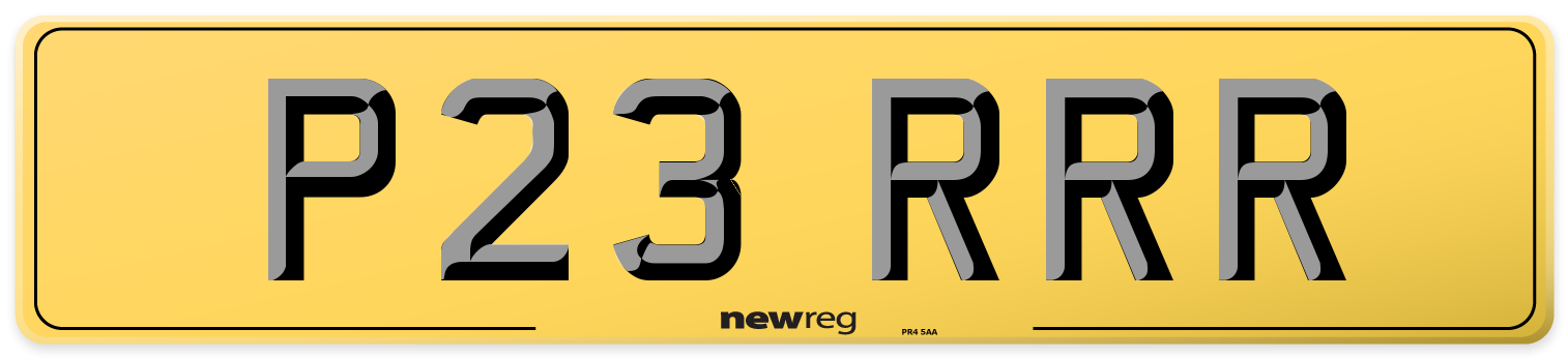 P23 RRR Rear Number Plate
