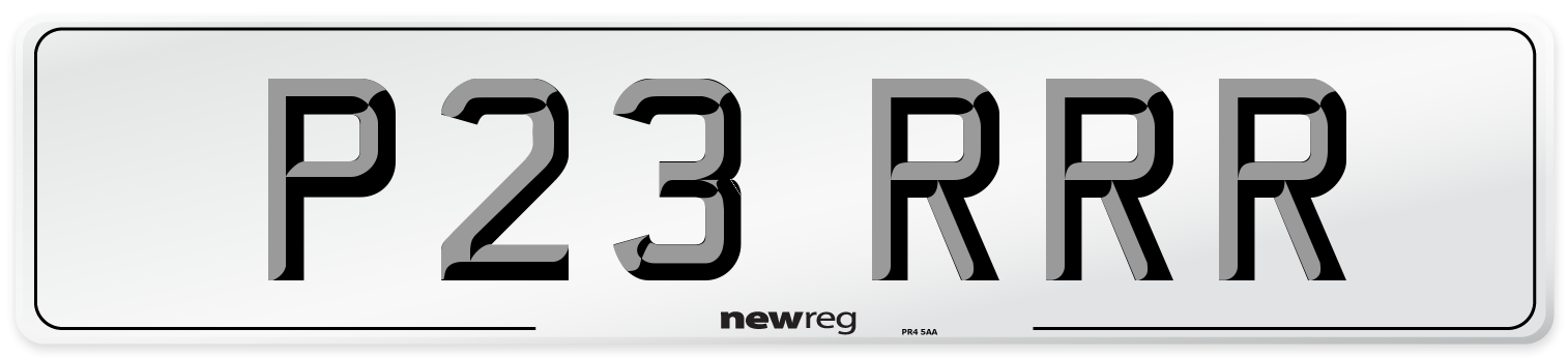 P23 RRR Front Number Plate