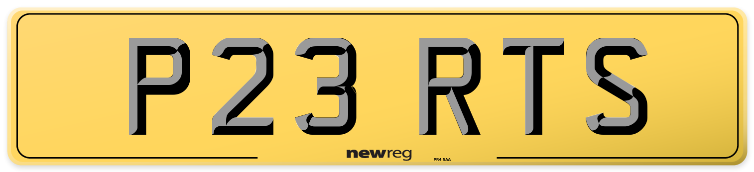 P23 RTS Rear Number Plate