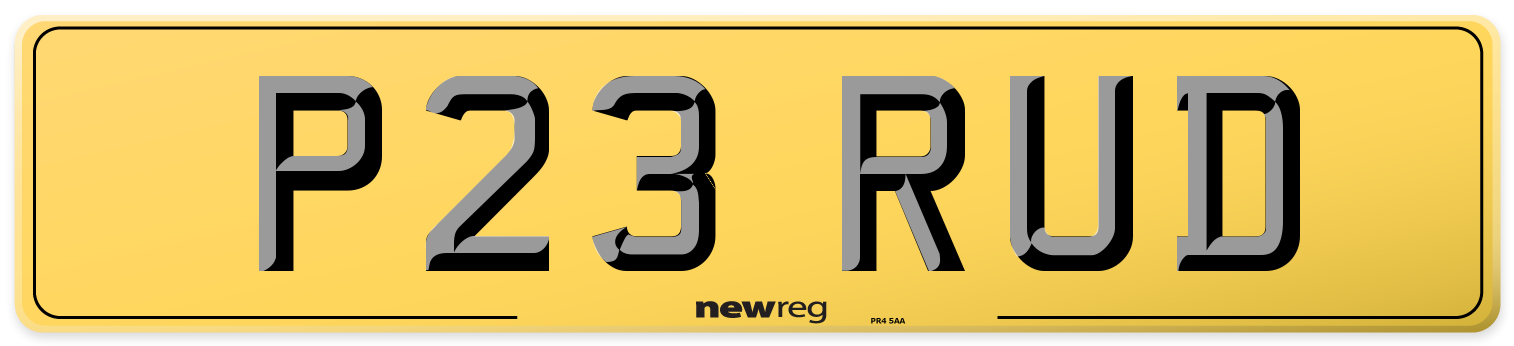 P23 RUD Rear Number Plate